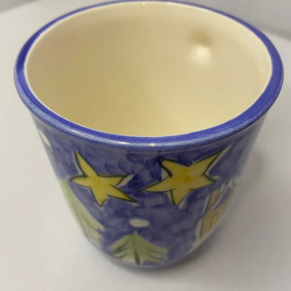 Portugal Folk Art Ceramic Mugs Coffee Tea Winter Christmas Glossy Painted